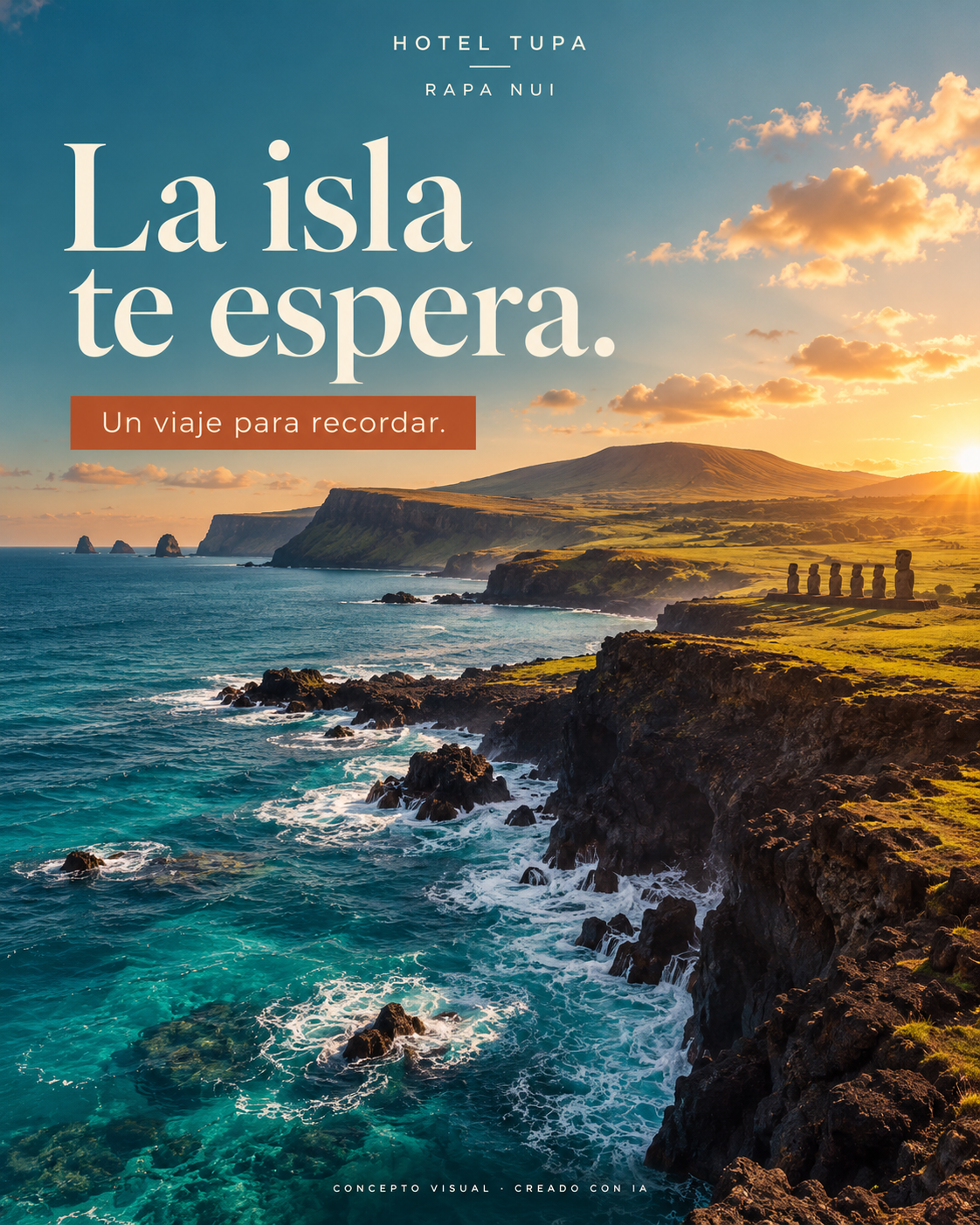 Hotel Tupa: concepto turístico creado con IA, La isla te espera